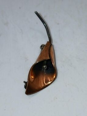 Antique Vintage Copper Floral Design Brooch Pin Flower Estate Jewelry